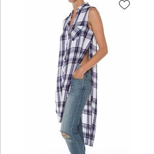 RAILS Jordyn Tunic Flannel Sleeveless Top Size Large